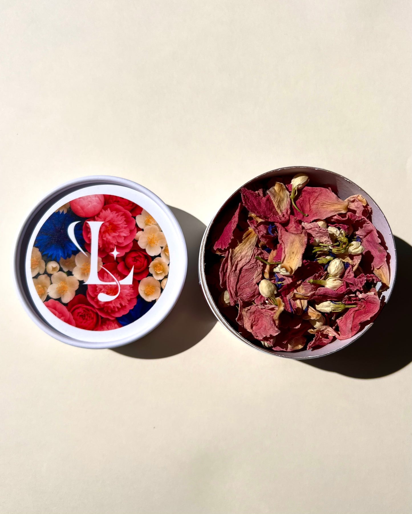 Pot mélange Pivoine, Bleuet bleu et Jasmin / Fleurs séchées