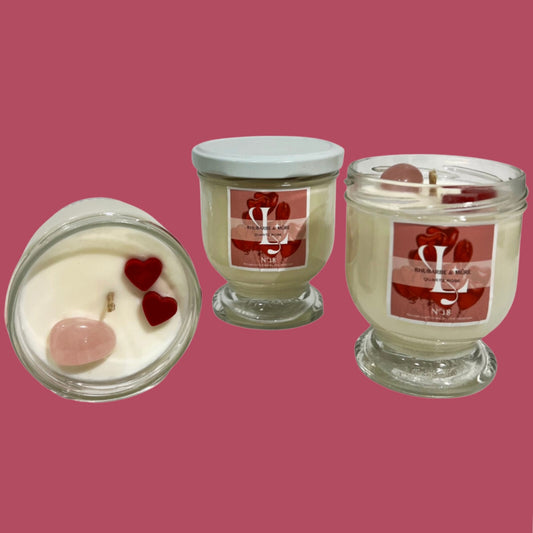 Bougie N°18 Rhubarbe et Mûre / Quartz rose